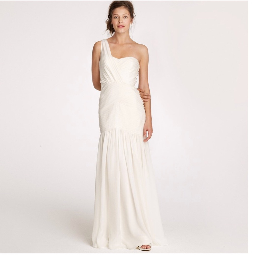 J. Crew Georgina Wedding Gown One Shoulder NWT 16